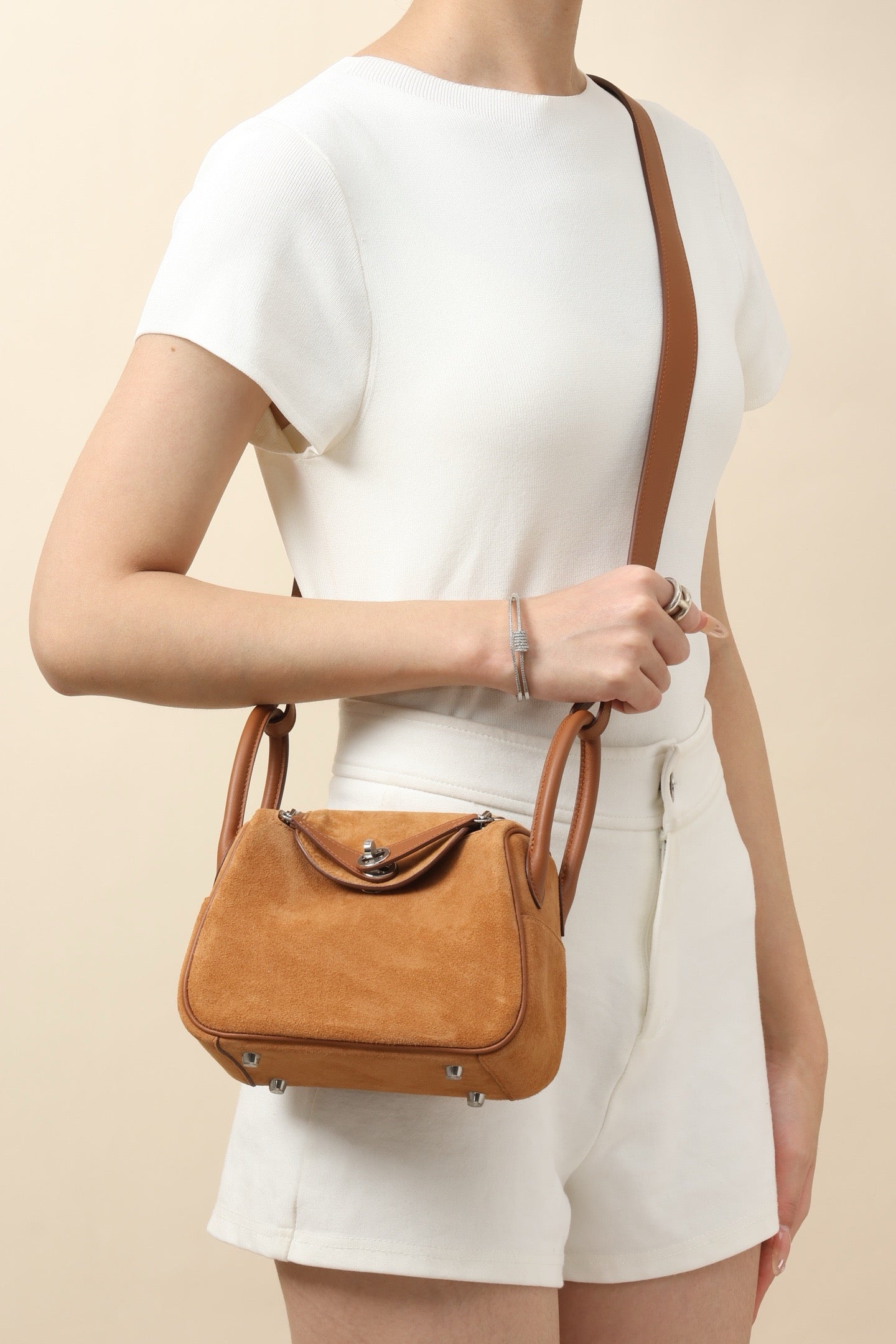 LD19 , Swift leather combined with suede CK37 Gold  PHW#4629