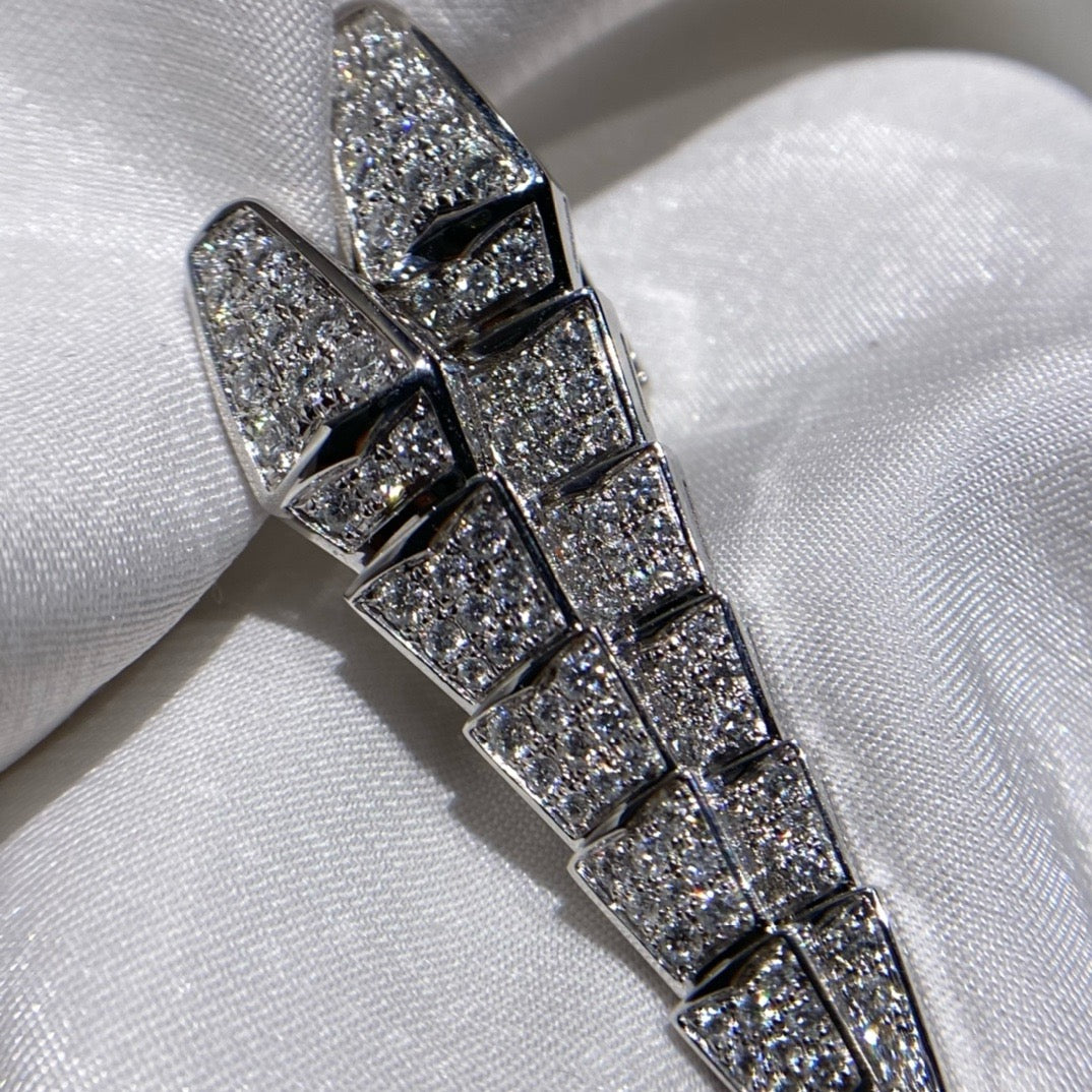 أقراط بولغاري ذهب عيار 18 , الماس vvs1