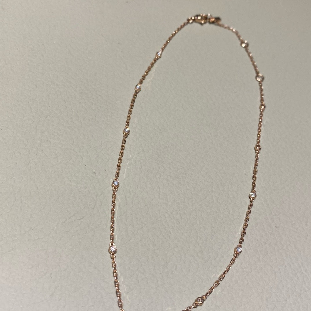 سلسال ميسيكا ذهب عيار 18 , الوزن 3.6 جرام الماس vvs