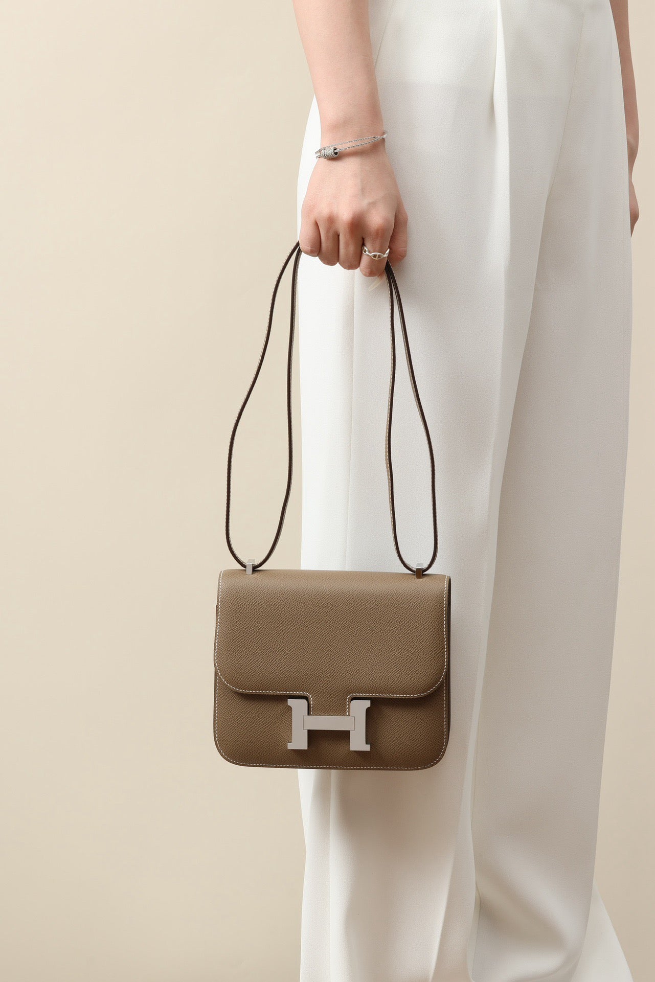 CJ19 19 cm , Elephant Grey Epsom leather PHW #4316