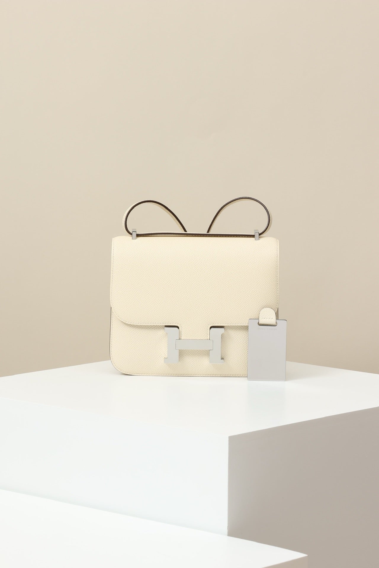 CJ19 19 cm ,  Cream White Epsom leather PHW #4301