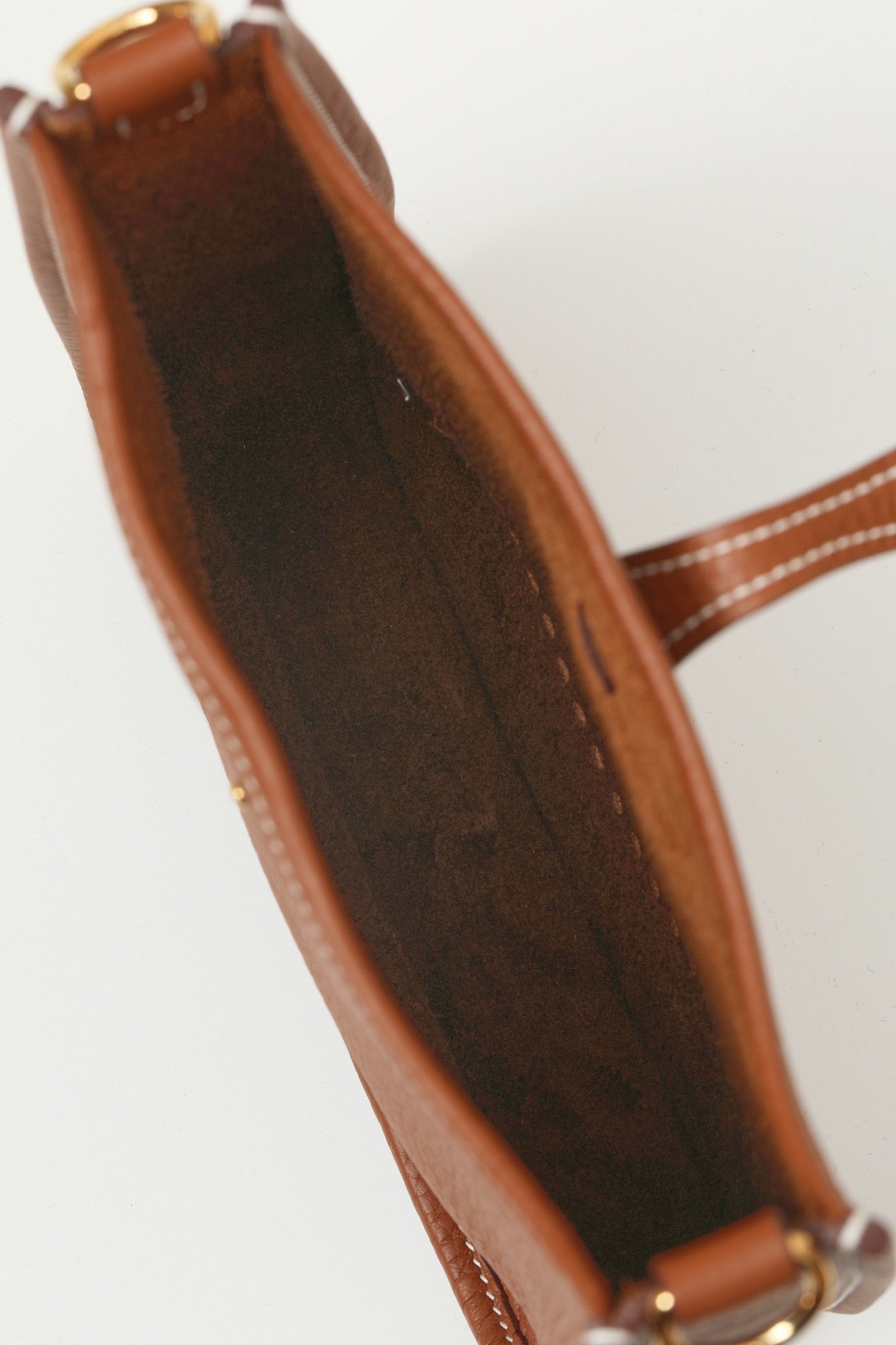 YF16 CK37 Gold Brown Clemence bull leather crossbody bag  , GHW #4455