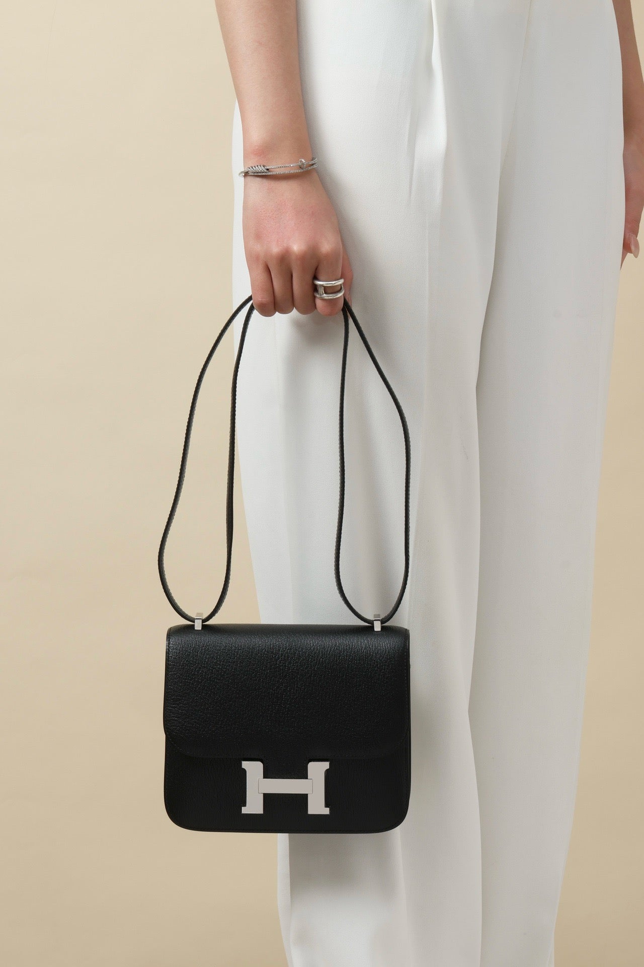 CJ19 19 cm , CK89 Black Goatskin PHW #4343