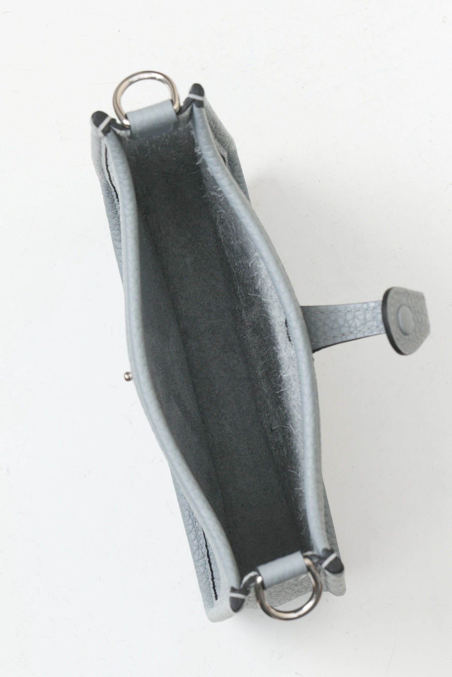 YF16 P0 Puppet Grey, Clemence bull leather crossbody bag  , PHW #4404