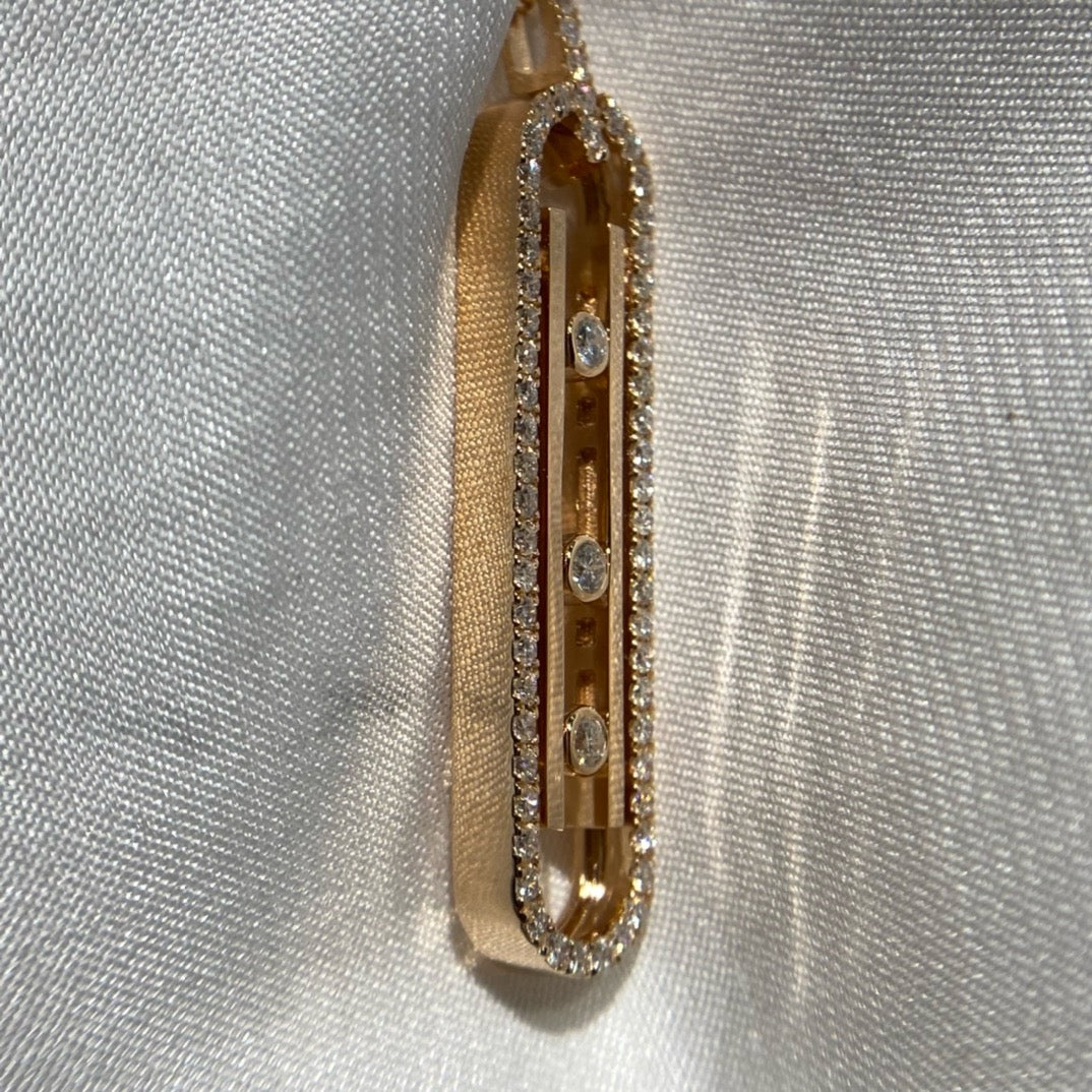 سلسال ميسيكا ذهب عيار 18 , الوزن 11.8 جرام الماس vvs1