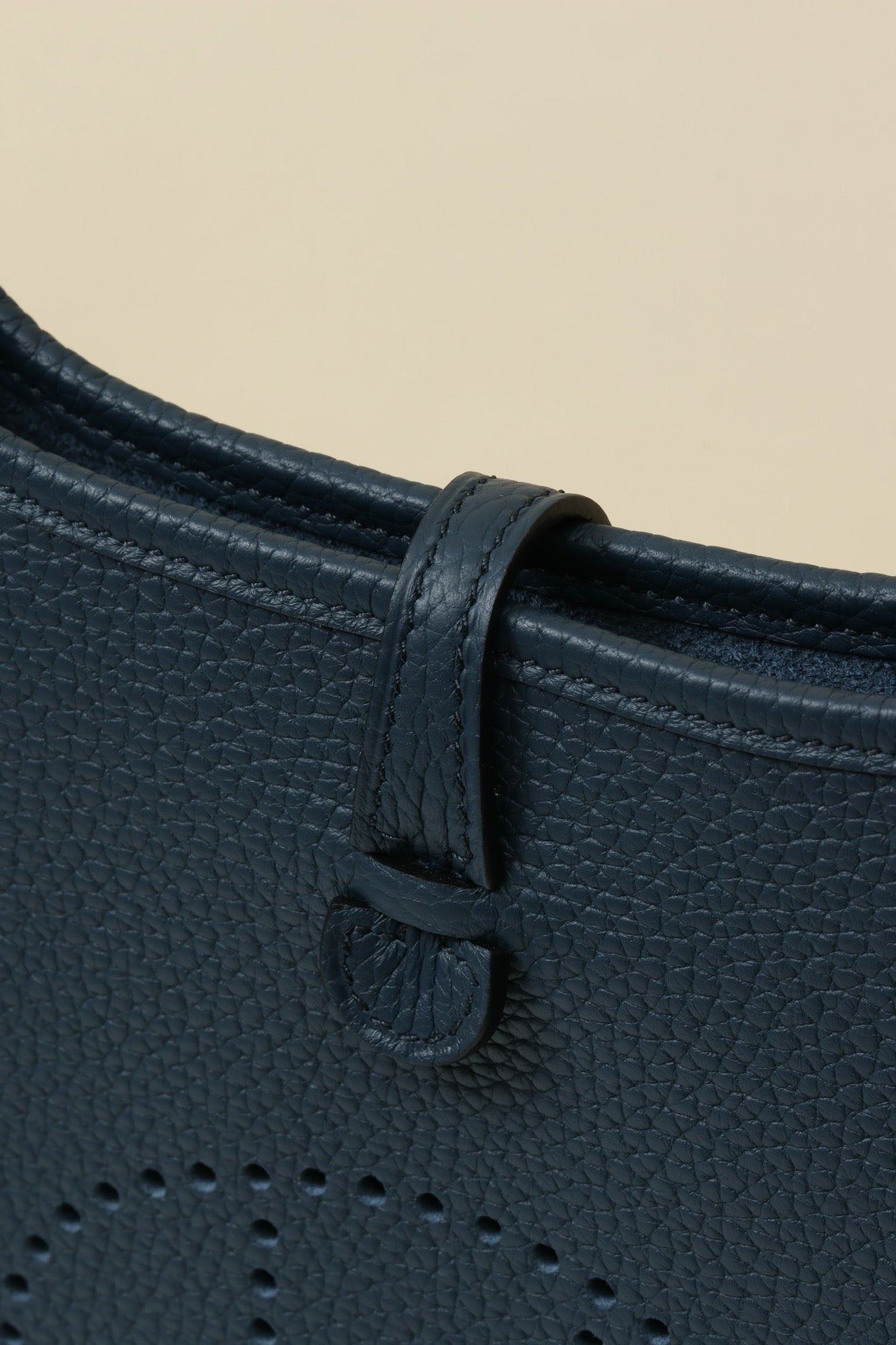 YF16 7P Prussian Blue ,Clemence bull leather crossbody bag  , PHW #4415