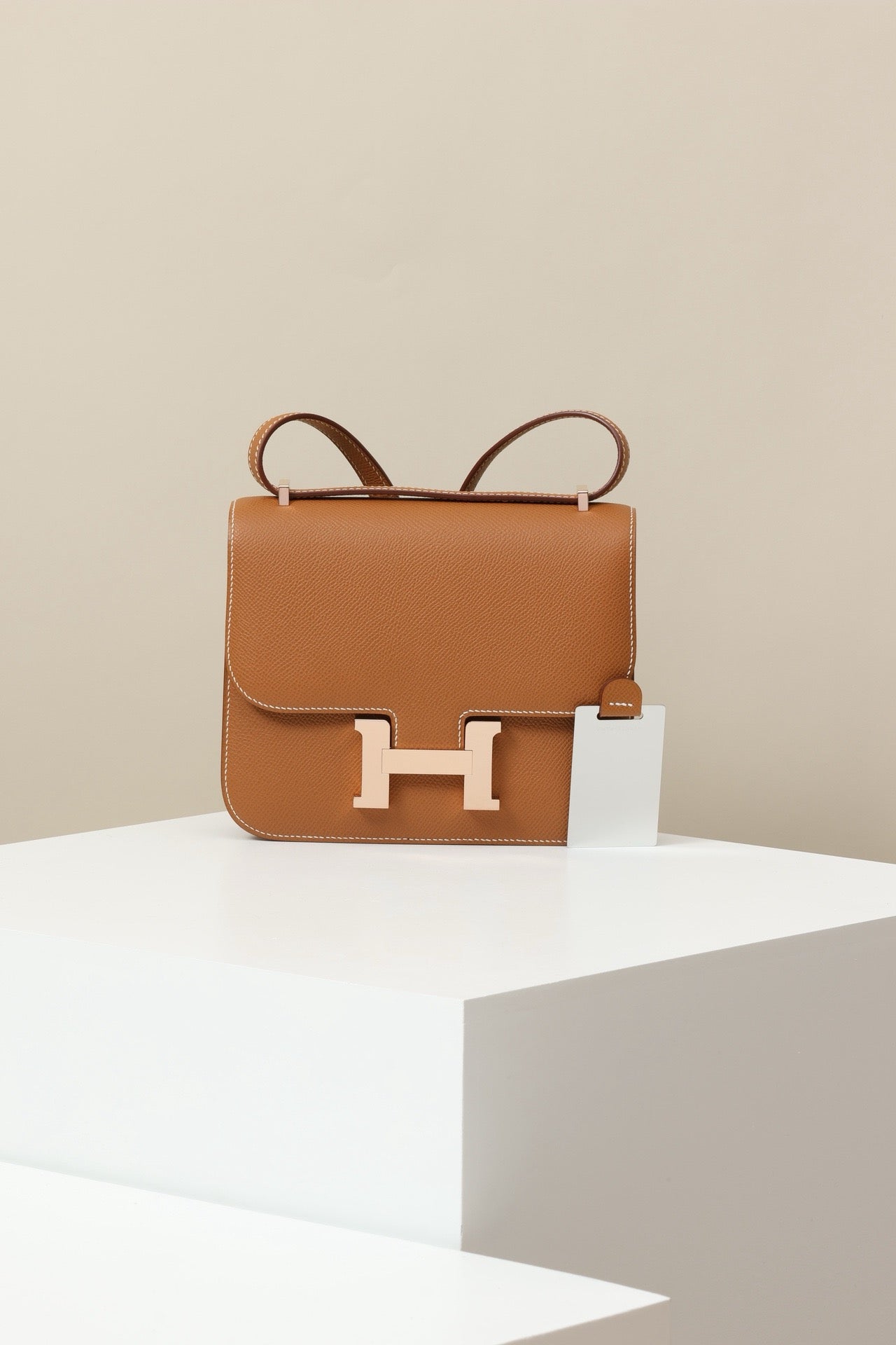 CJ19 19 cm ,  CK37 Gold Brown Epsom leather Rose Gold Hardware#4341