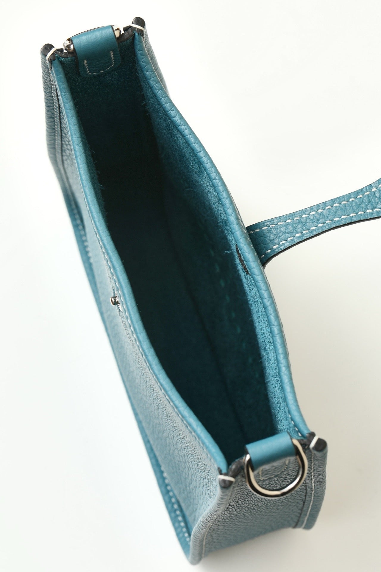 YF16 D2 New Denim Blue Clemence bull leather crossbody bag  , PHW #4429