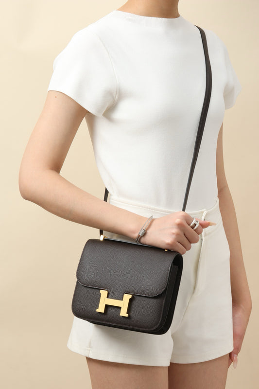 CJ19 19 cm ,  Bark Brown Epsom leather GHW #4311