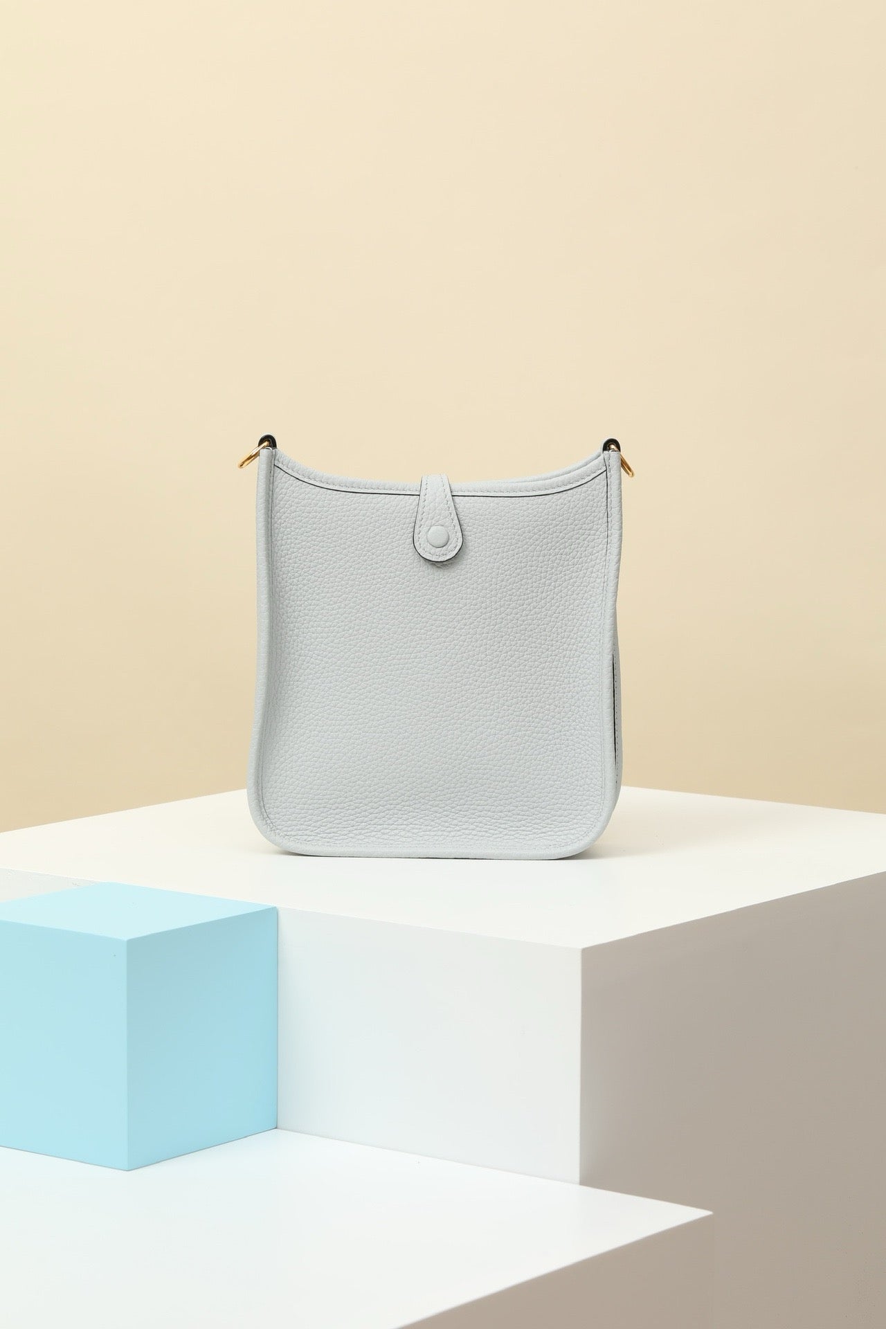 YF16 08 Holy Grail Blue ,Clemence bull leather crossbody bag  , GHW #4418