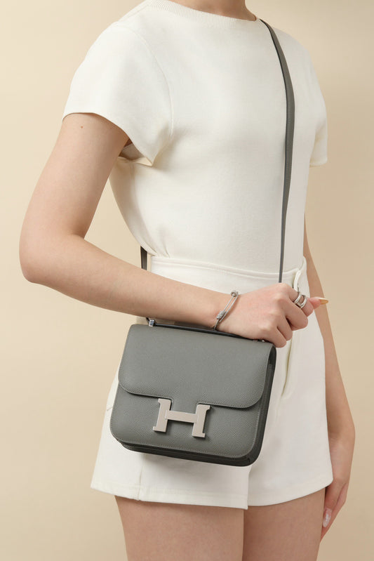 CJ19 19 cm , Cumulus Grey Epsom leather PHW #4335