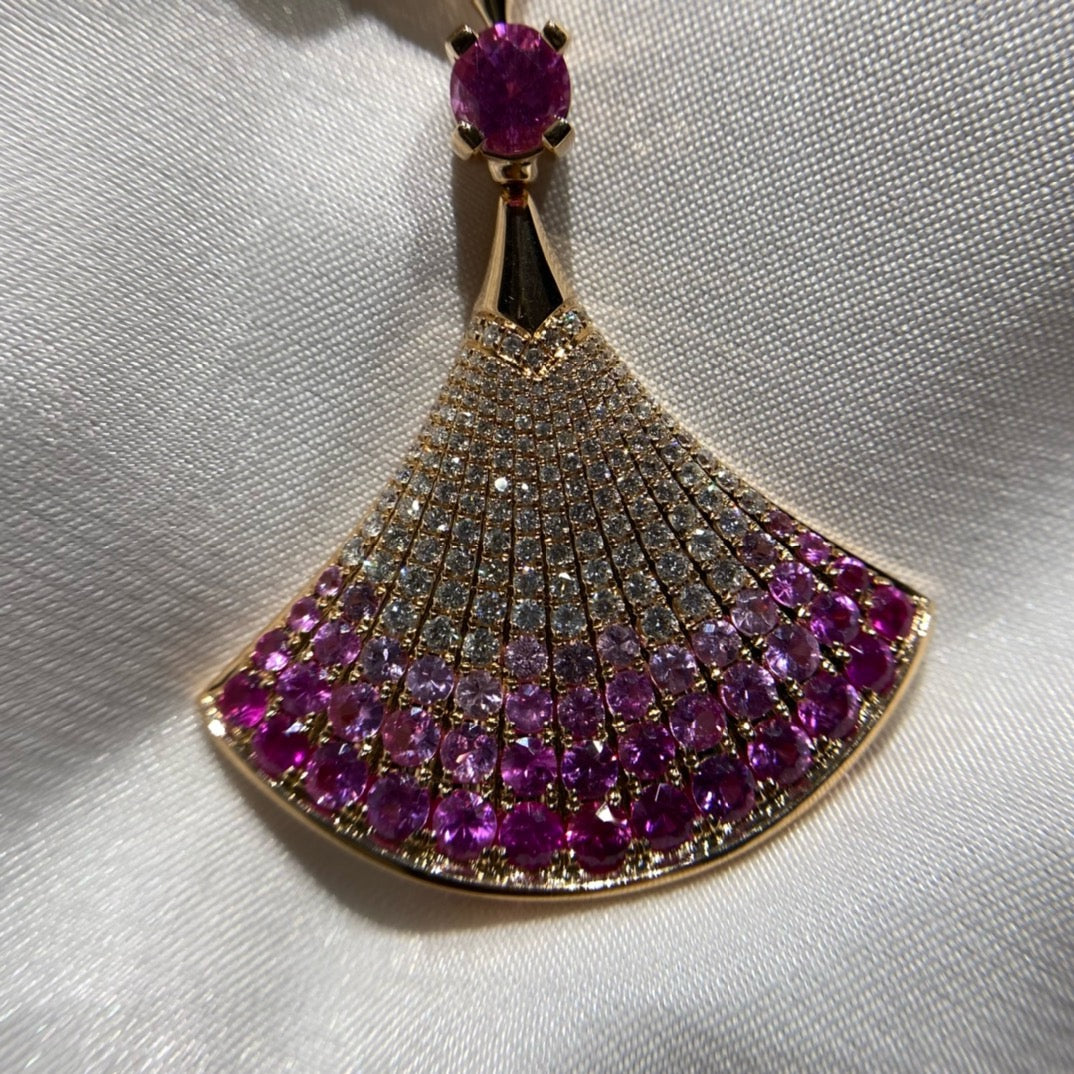 سلسال بولقاري ذهب عيار18 , الوزن 19.6 جرام ، الماس vvs1