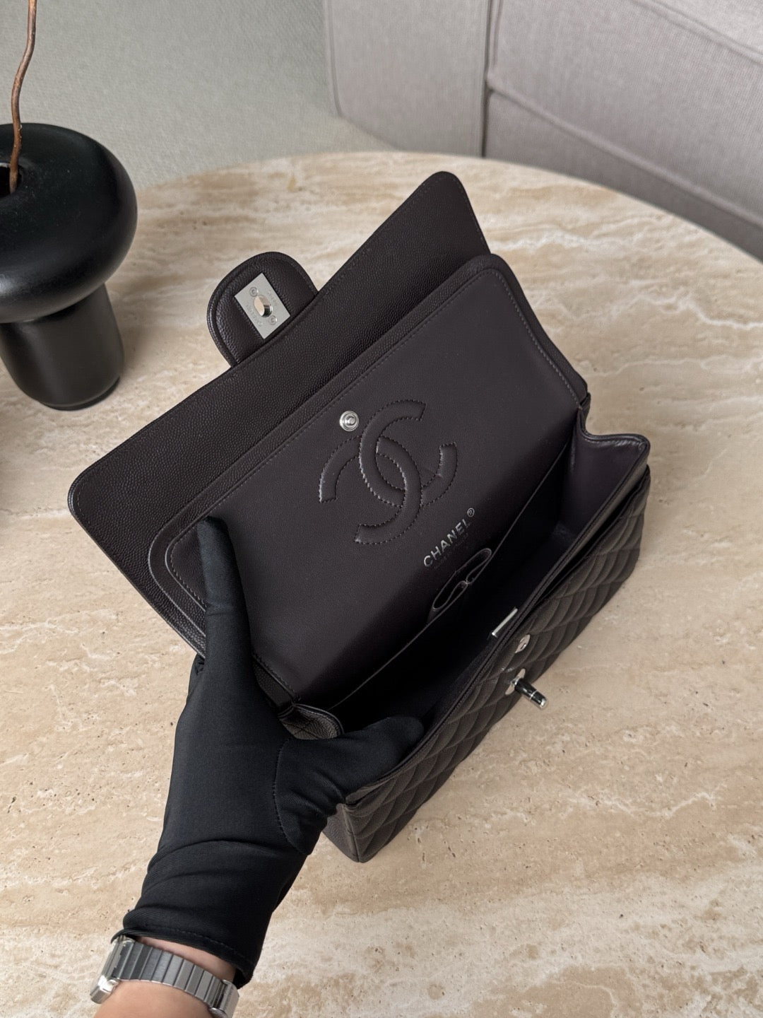 Cf25 Silver Hardware , Caviar # 4214