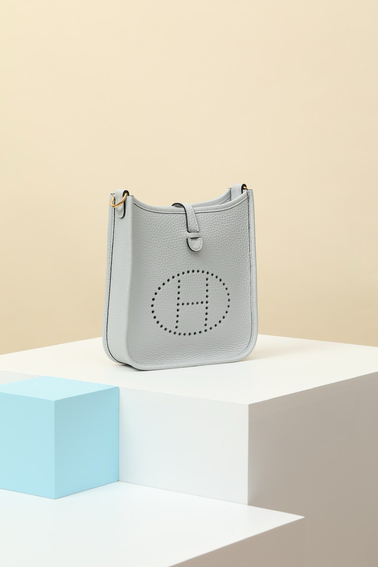 YF16 08 Holy Grail Blue ,Clemence bull leather crossbody bag  , GHW #4418