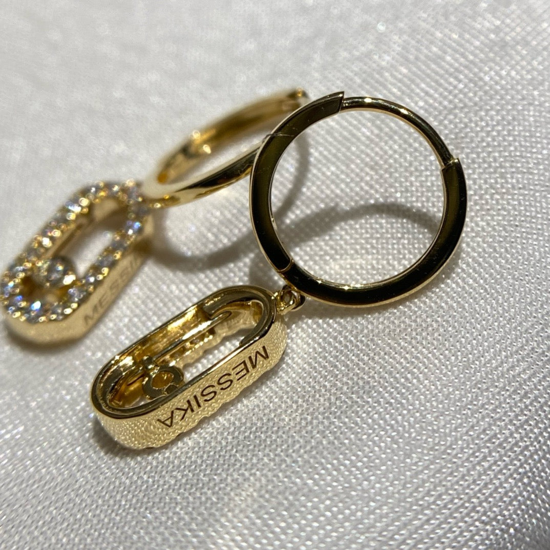 ميسيكا اقراط ذهب عيار 18 , 1.8  جرام , الماس vvs