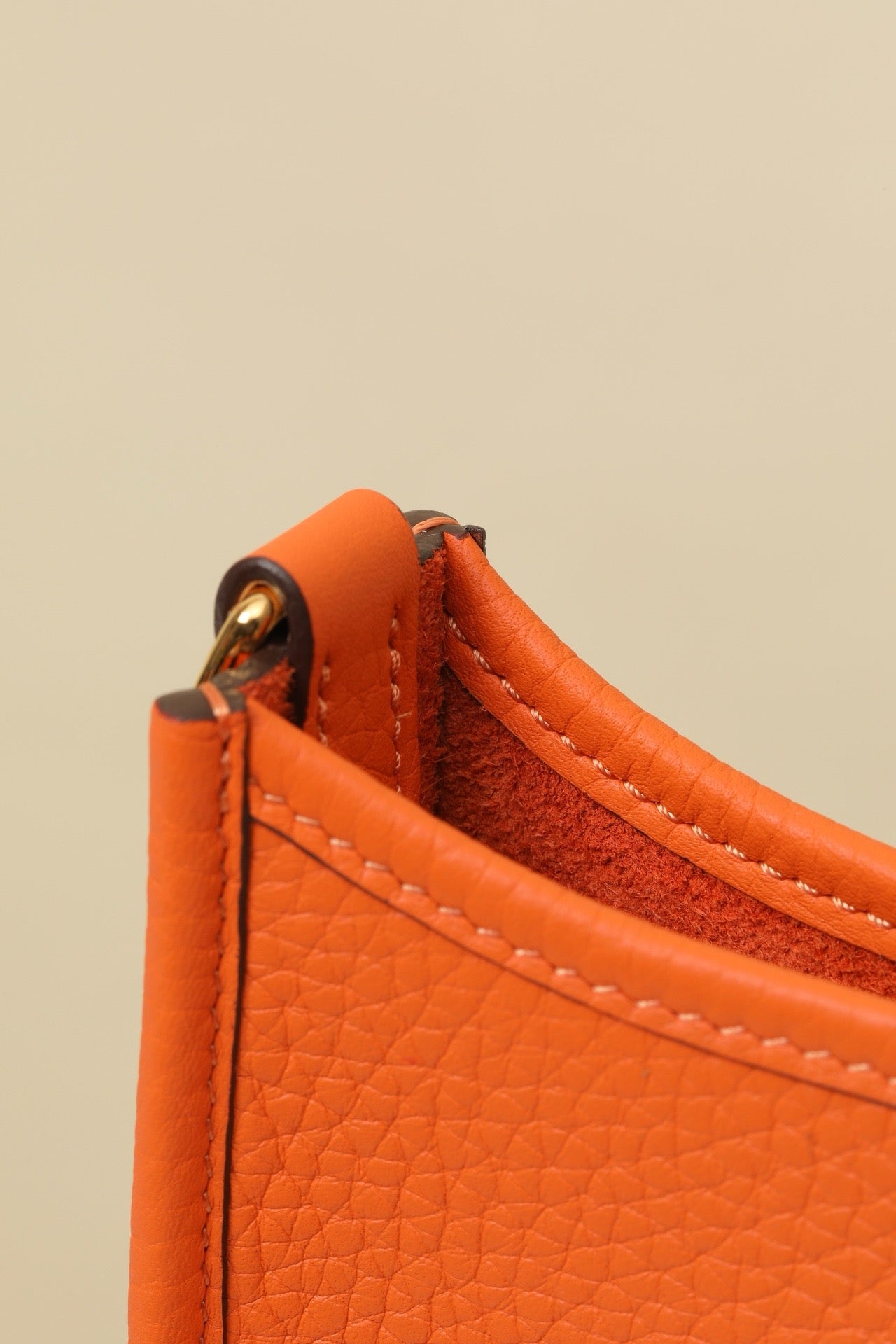 YF16 CK93 Classic Orange Clemence bull leather crossbody bag  ,GHW#4438