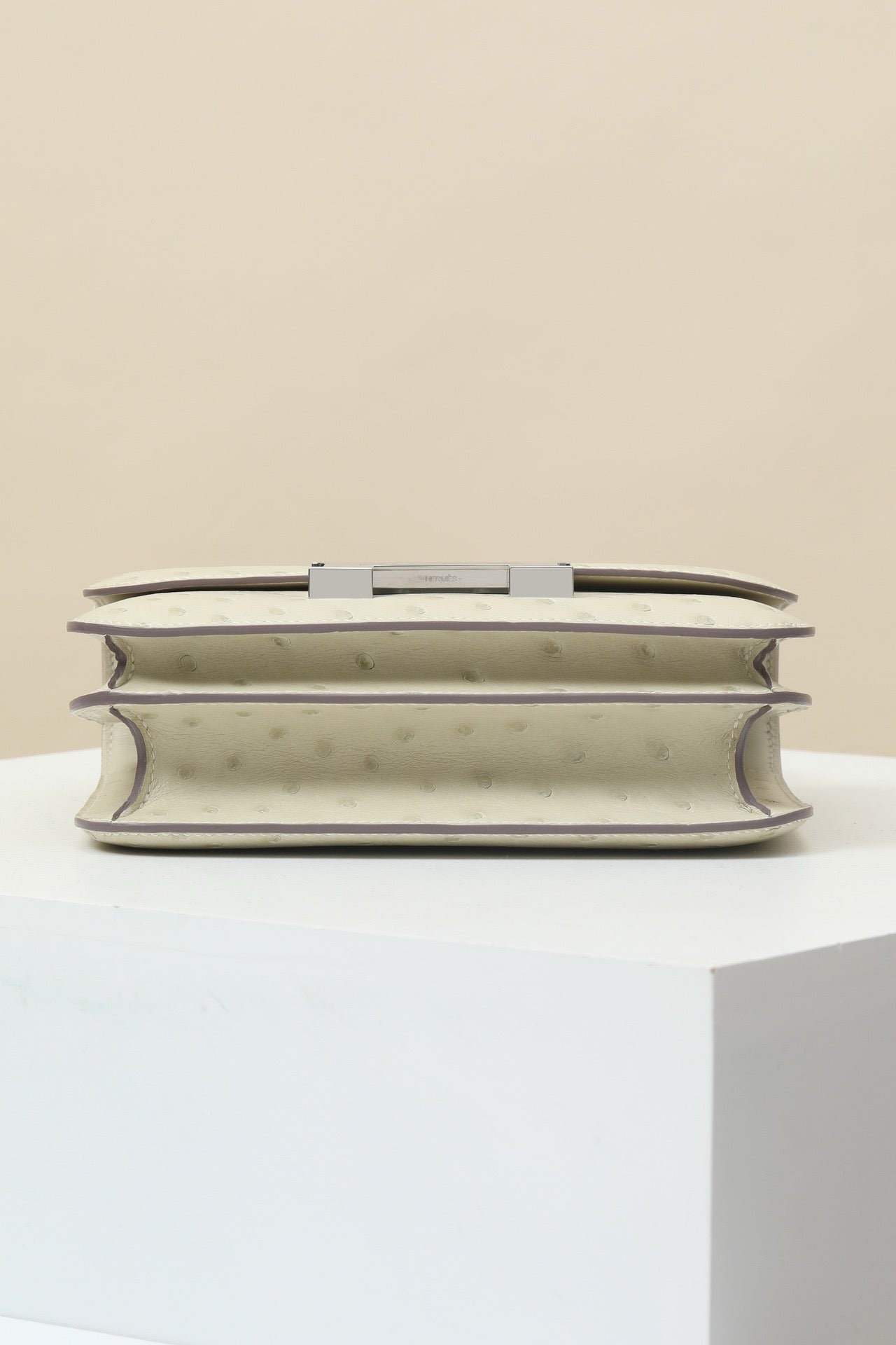 CJG24 ,  8L Glacier White  Ostrich leather  PHW #4381