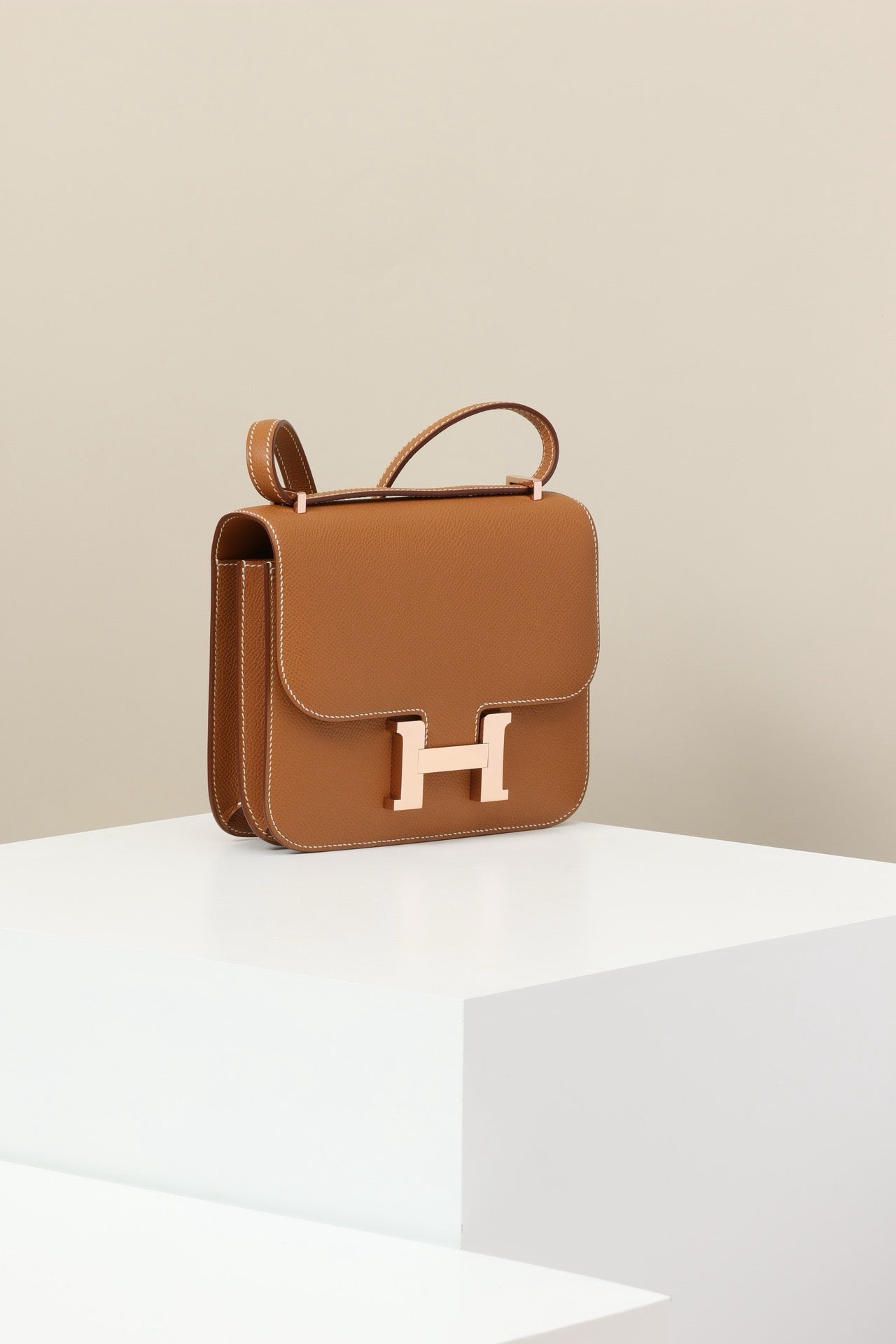 CJ19 19 cm ,  CK37 Gold Brown Epsom leather Rose Gold Hardware#4341