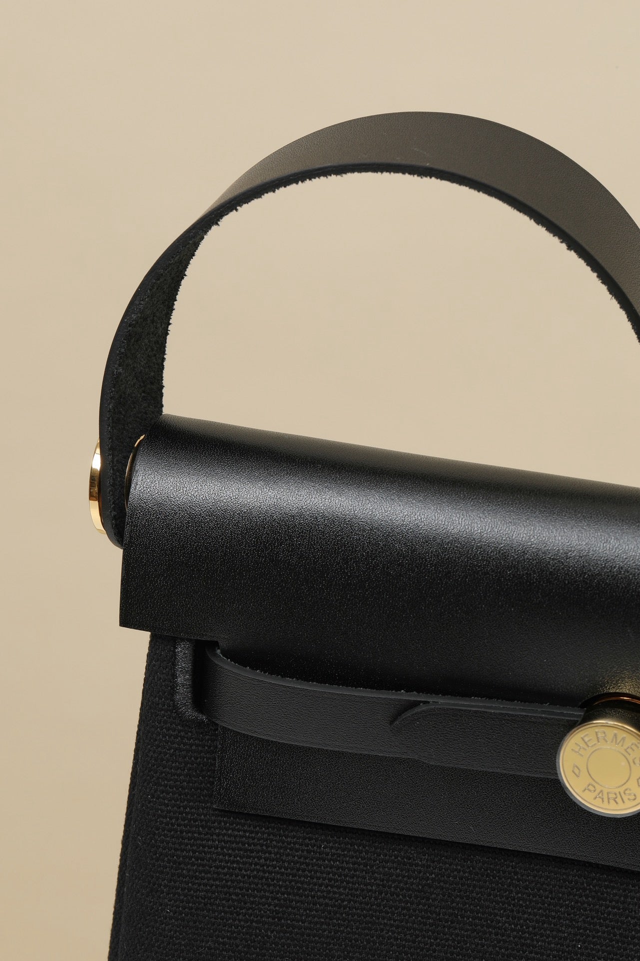 HB20 CK89 Black H Viking Canvas and Hunter Leather Shoulder Bag GHW #4633