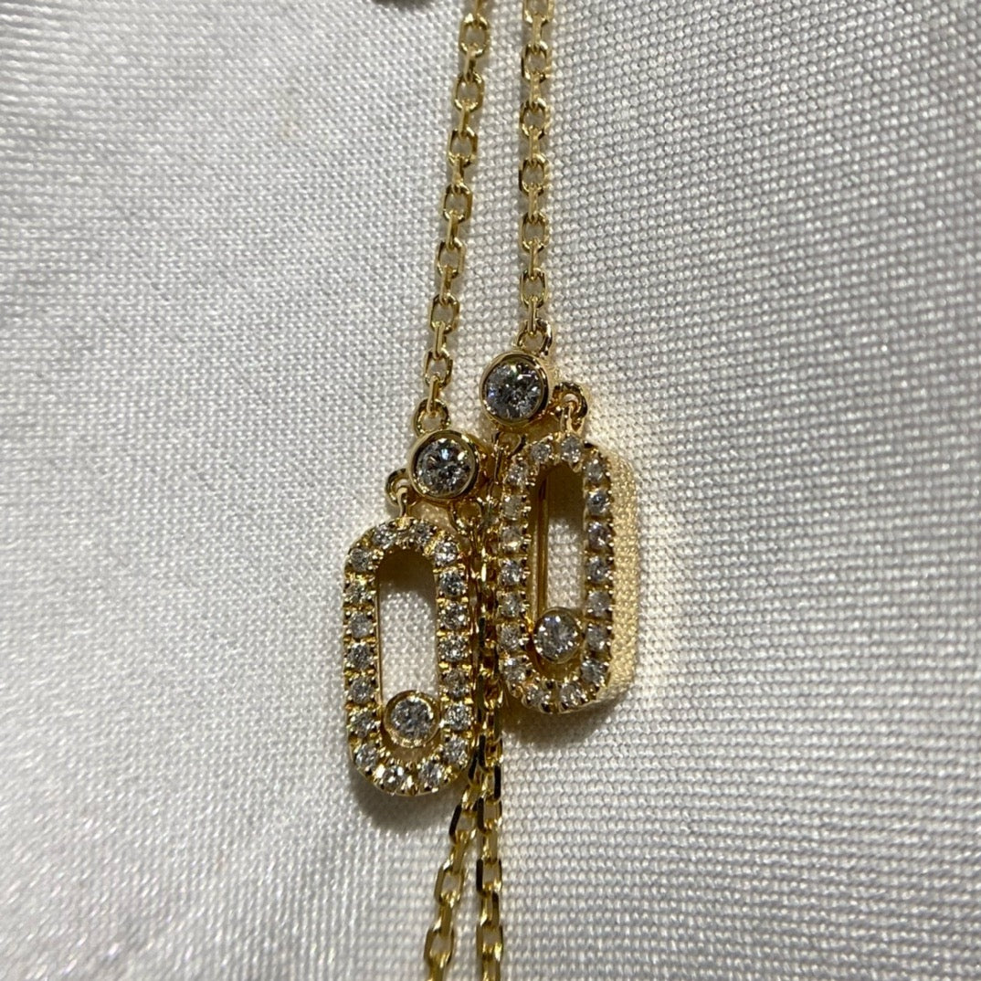 سلسال ميسيكا ذهب عيار 18 , الوزن 6.5 جرام الماس vvs1