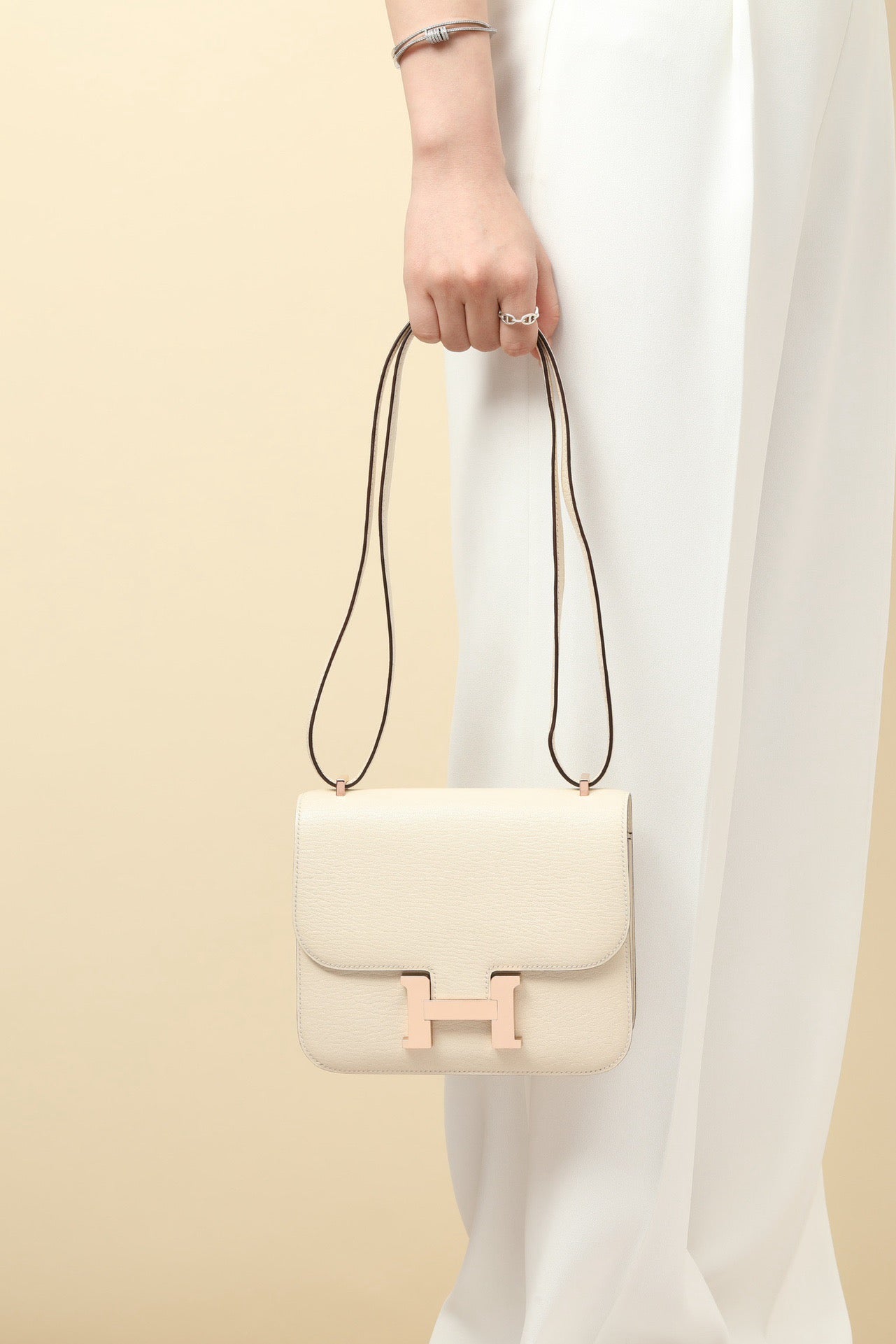 CJ19 19 cm, I2 Cream White Rose Gold Hardware #4351