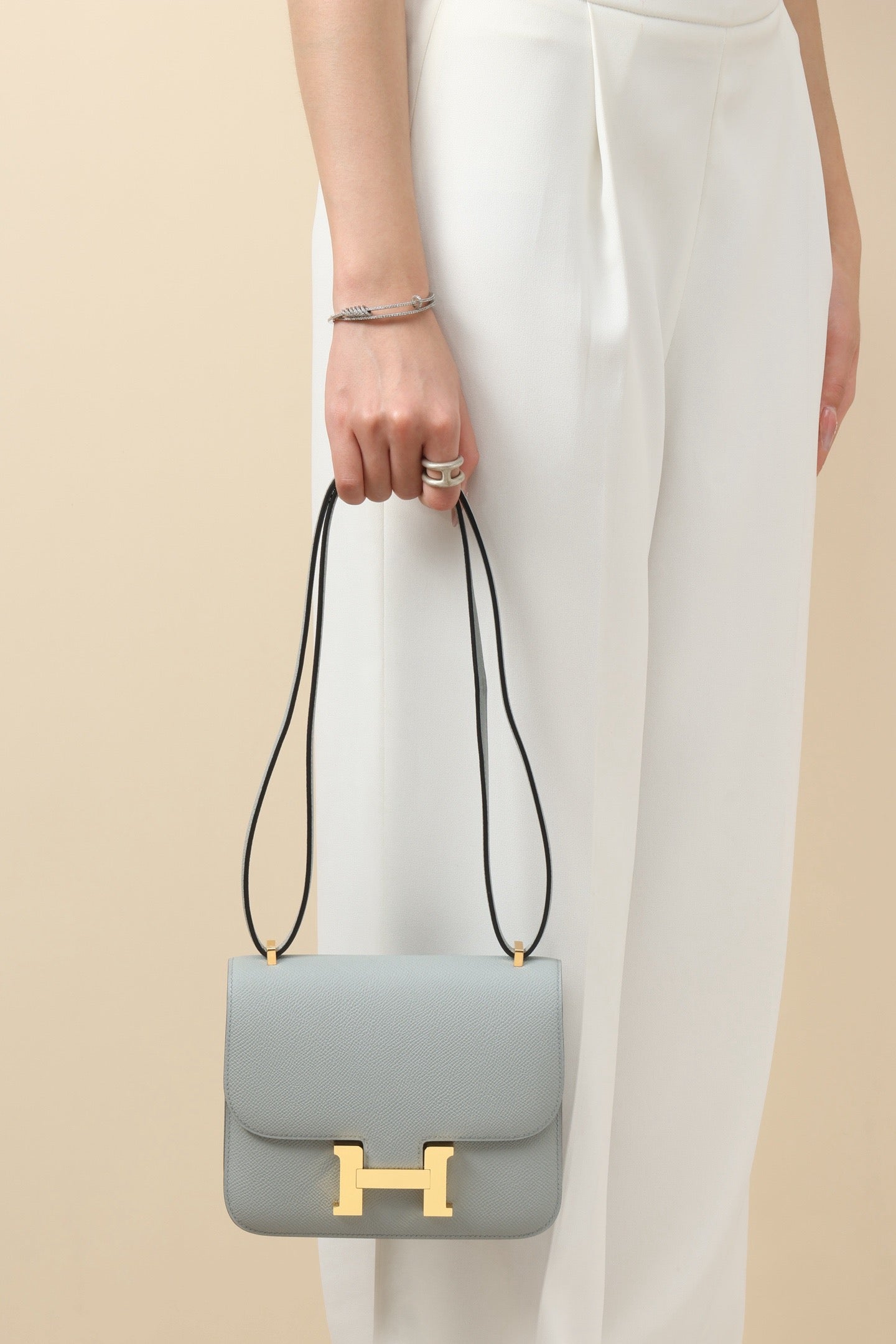 CJ19 19 cm ,  Puppet Grey Epsom leather GHW #4314