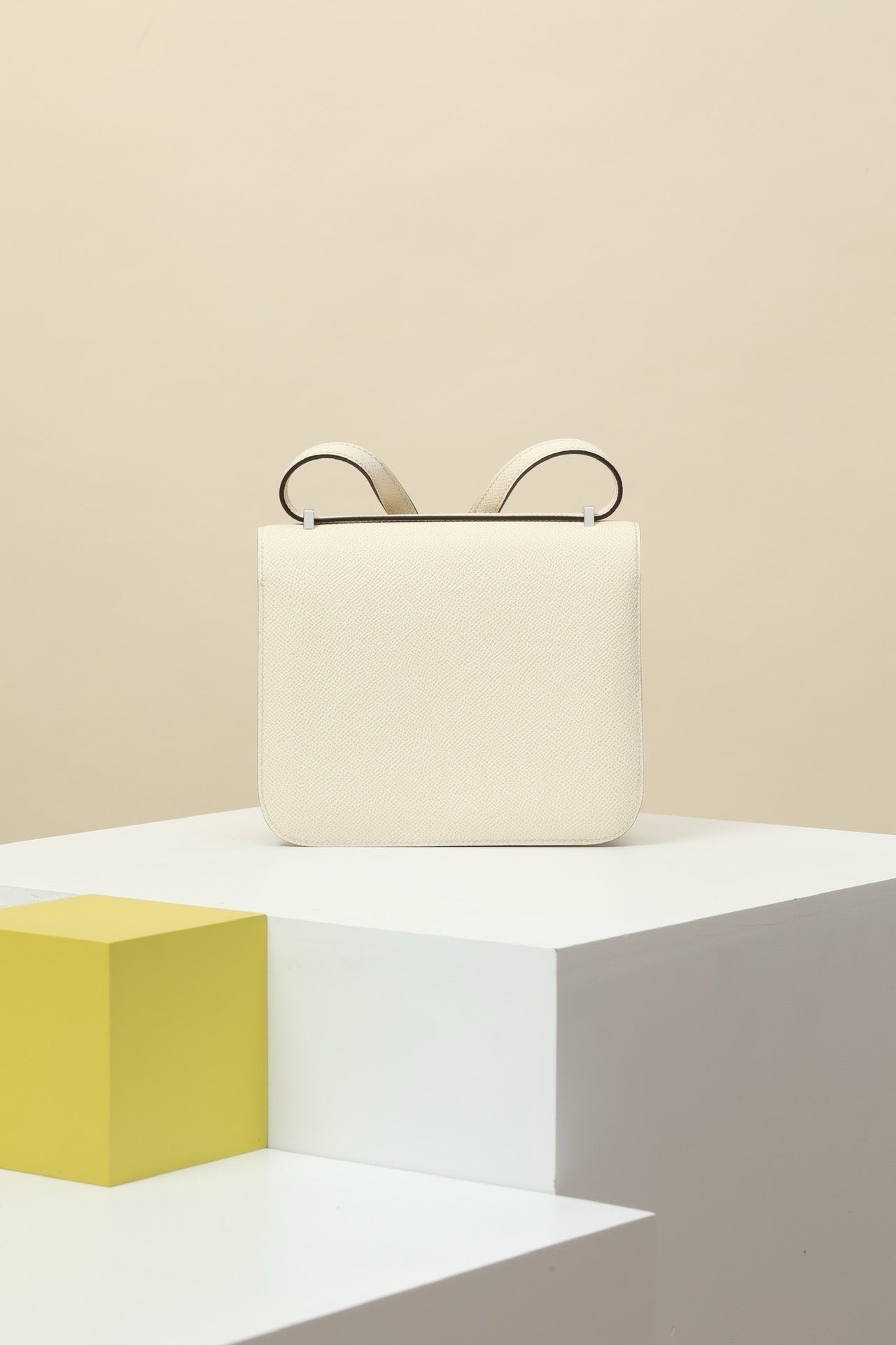 CJG19 , I2 Cream White / Tricolor Clasp,  EP leather with shiny American alligator and lizard clasp (square clasp)  #4389