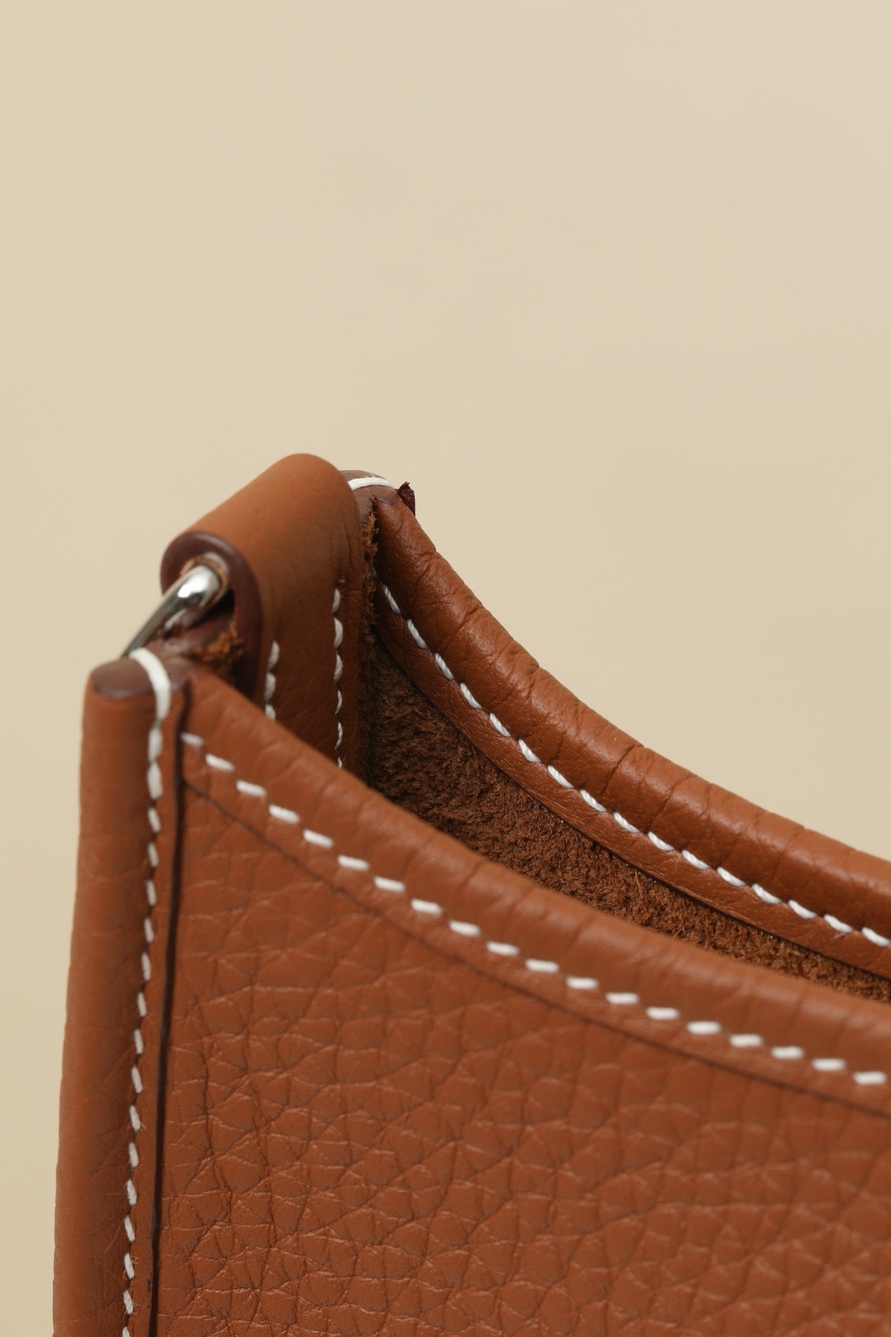 YF16 CK37 Gold Brown ,Clemence bull leather crossbody bag  , PHW #4427