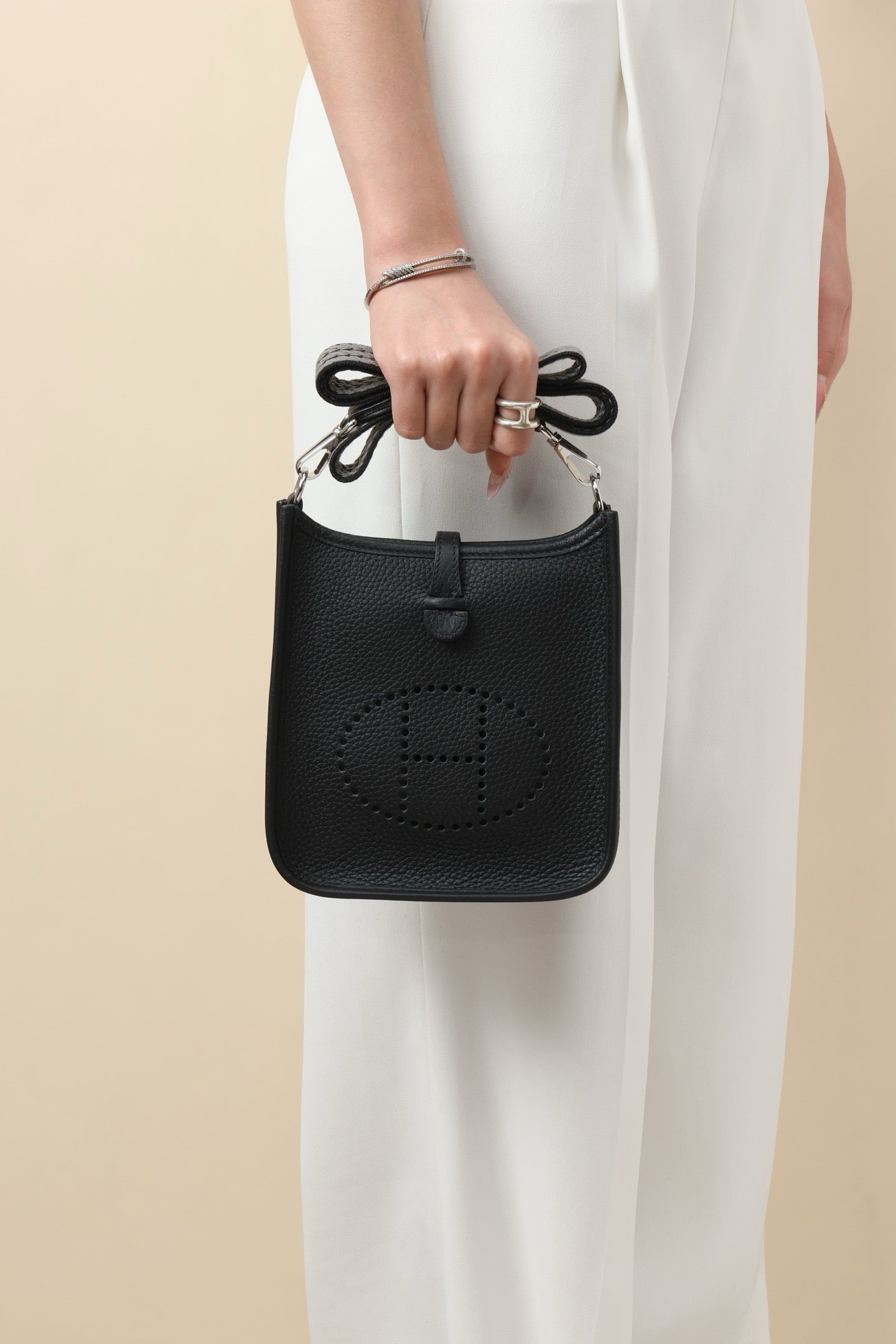 YF16 CK89 Black , Clemence bull leather crossbody bag  , PHW #4397