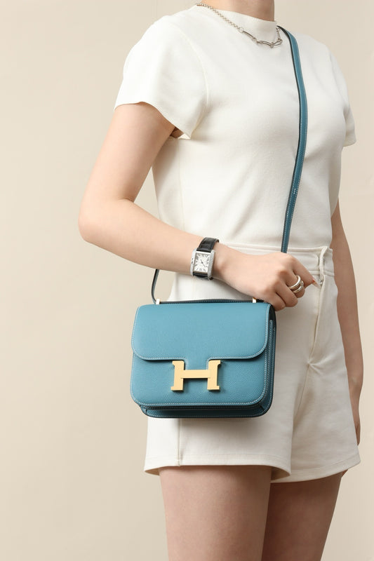 CJ19 19 cm , New Denim Blue Epsom leather GHW #4303