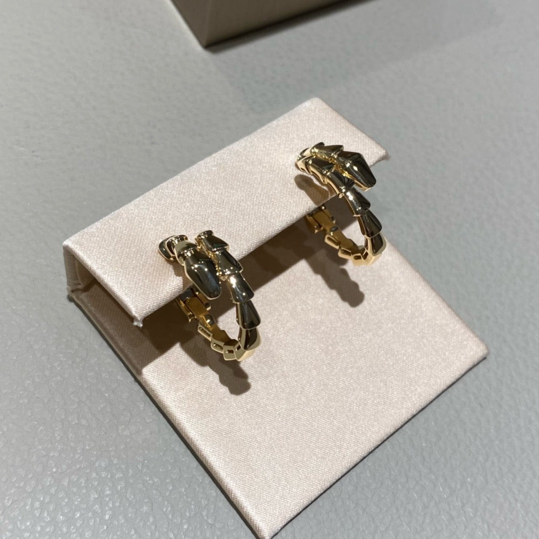 أقراط بولغاري ذهب عيار 18 , الماس vvs1