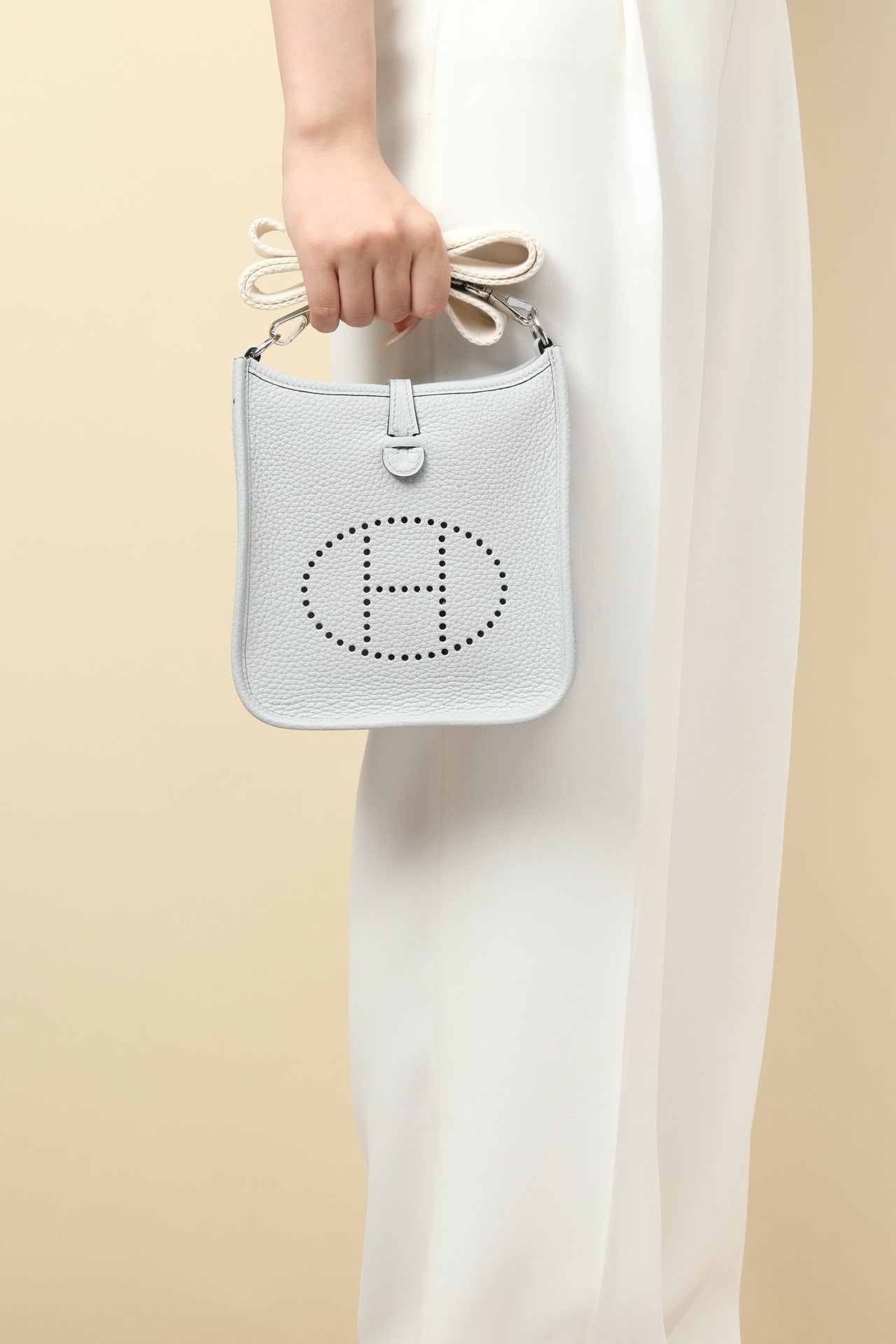 YF16 08 Holy Grail Blue ,Clemence bull leather crossbody bag  , PHW #4417