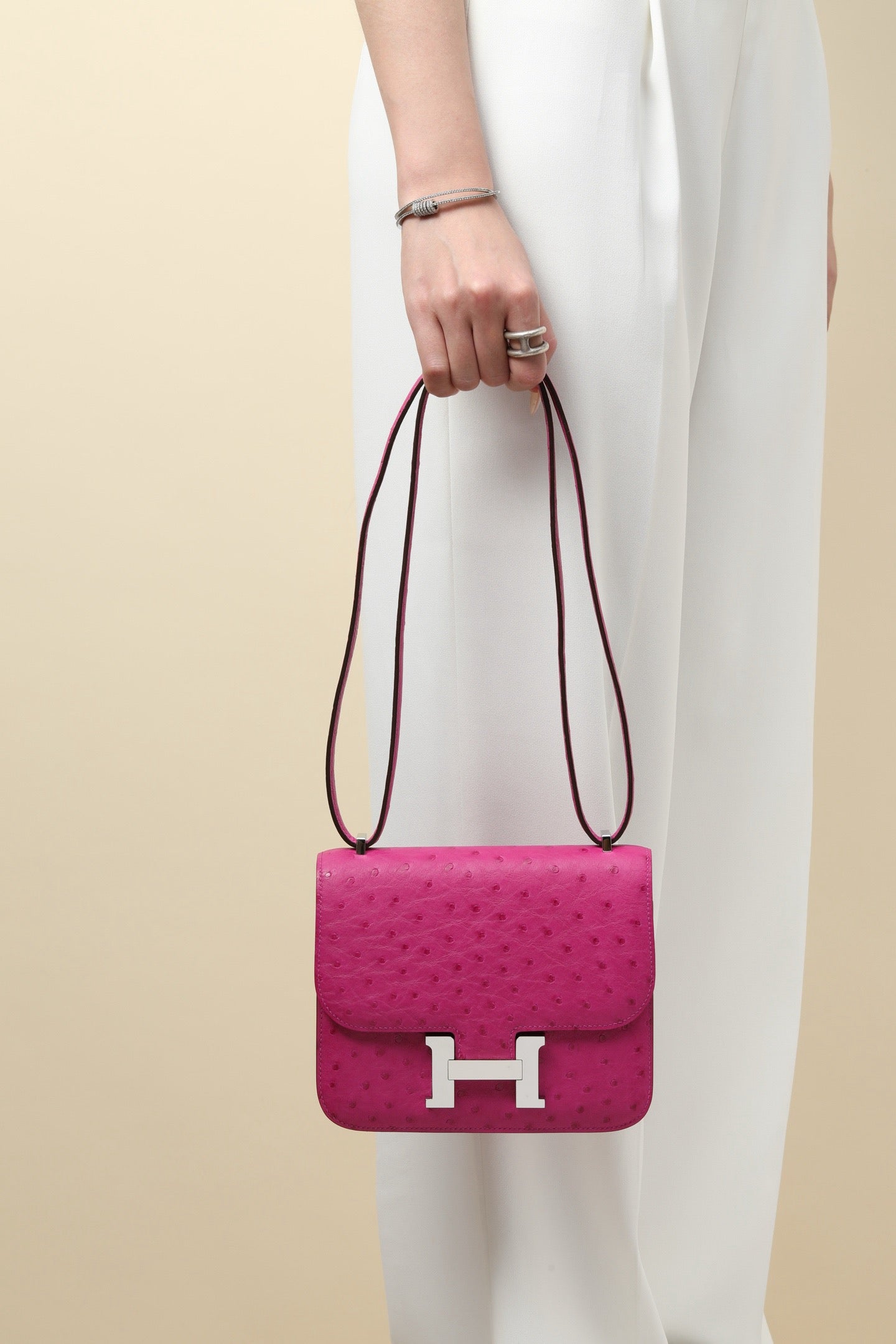 CJG24 ,  OR Rose Purple Ostrich leather  PHW #4382