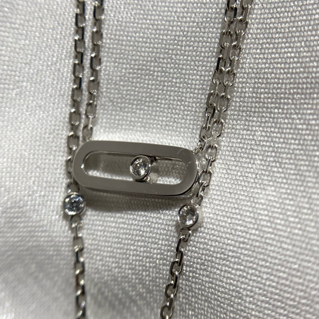 سلسال ميسيكا ذهب عيار 18 , الوزن 4.6 جرام الماس vvs