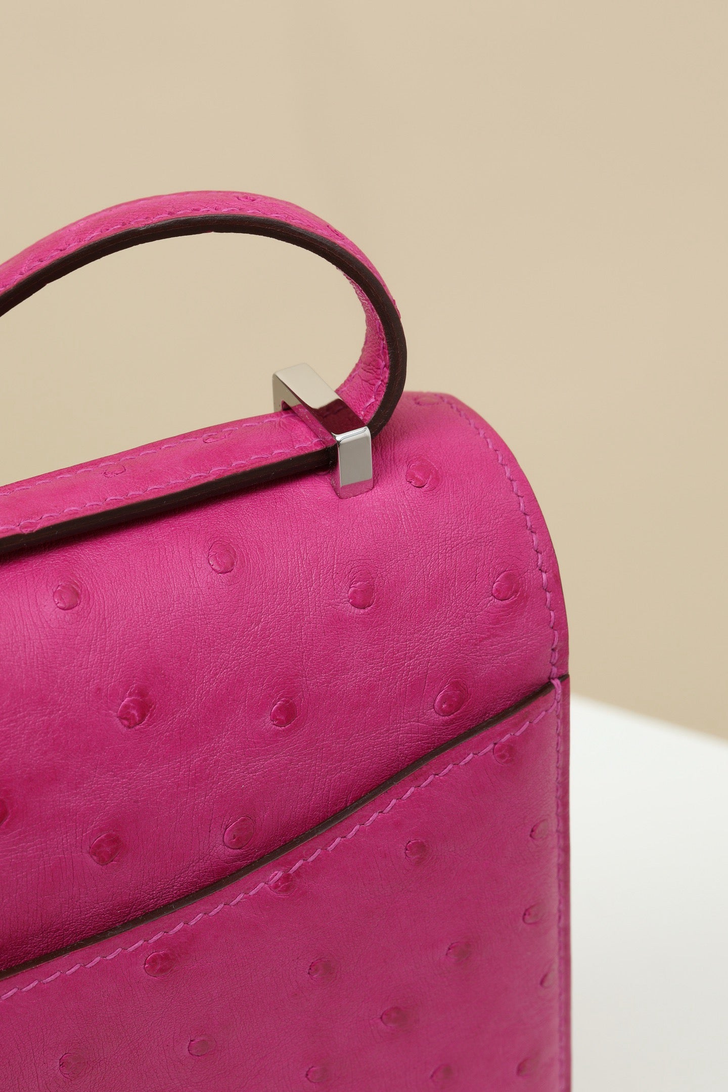 CJG24 ,  OR Rose Purple Ostrich leather  PHW #4382