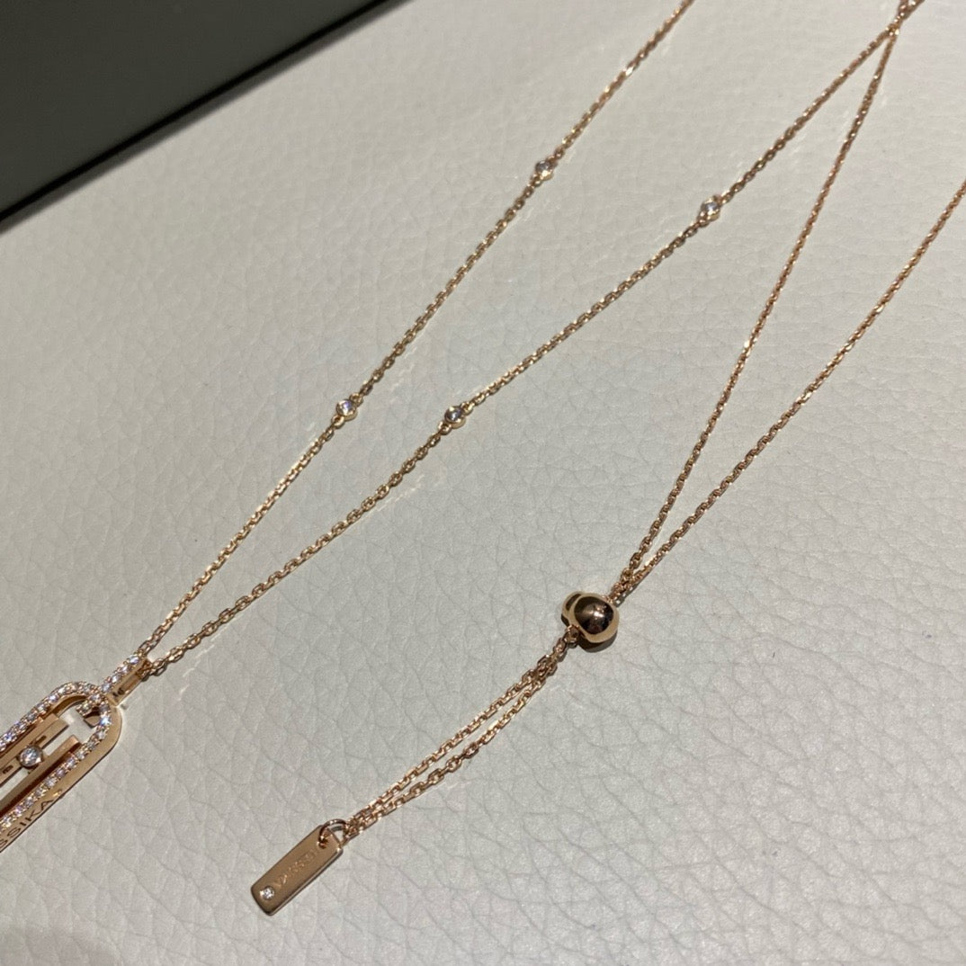 سلسال ميسيكا ذهب عيار 18 , الوزن 11.8 جرام الماس vvs1