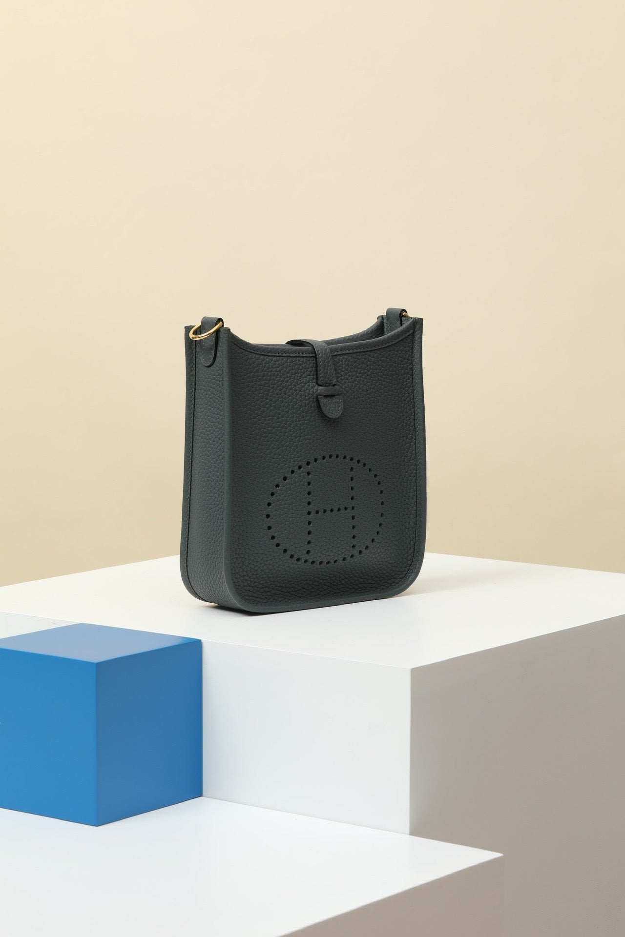 YF16 N7 Storm Blue ,Clemence bull leather crossbody bag  , GHW #4421