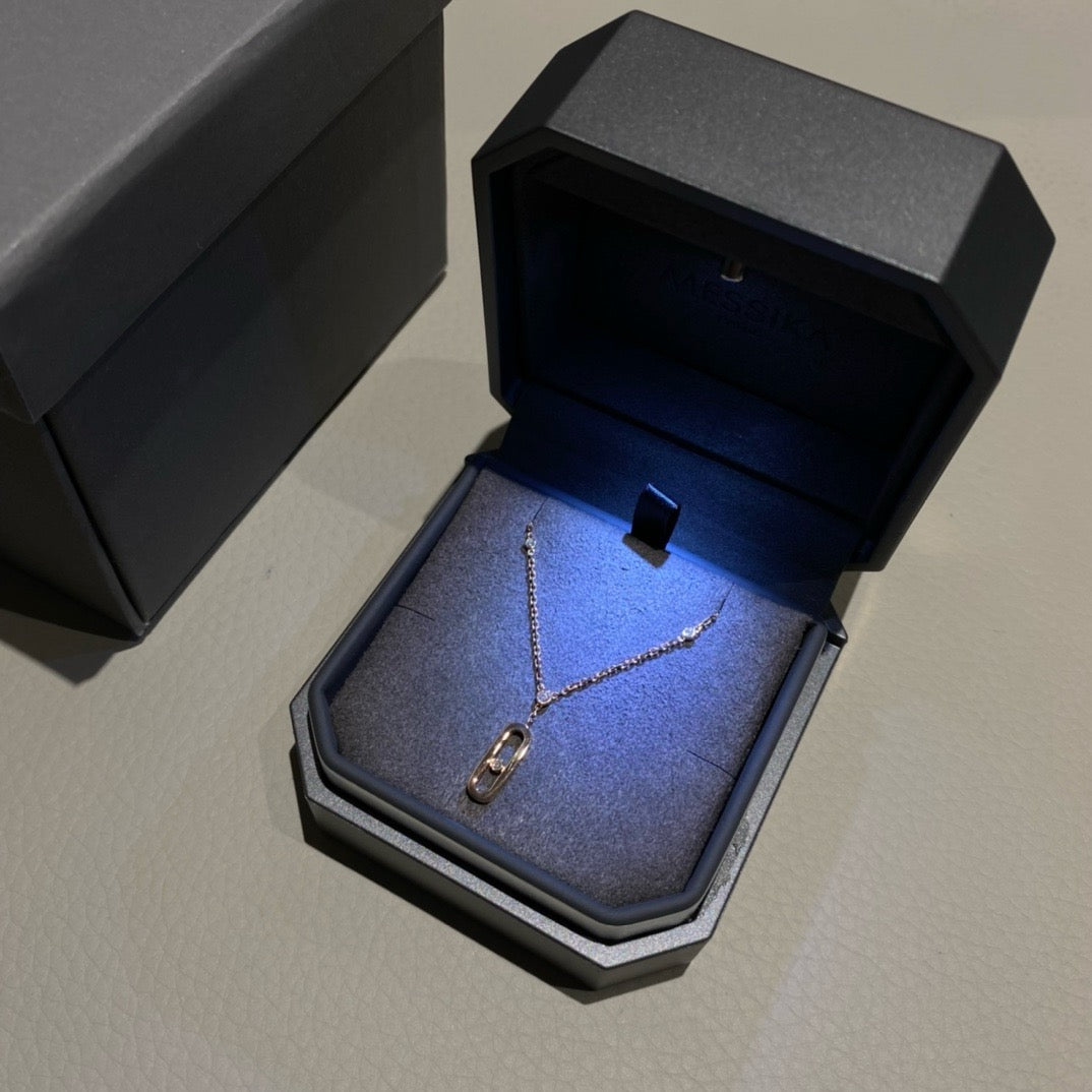 سلسال ميسيكا ذهب عيار 18 , الوزن 3.7 جرام الماس vvs1