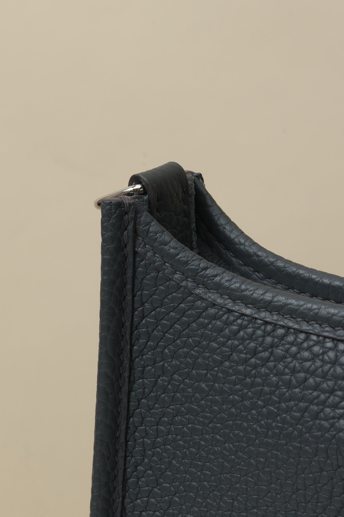 YF16 85 Slate Grey ,Clemence bull leather crossbody bag  , PHW #4410