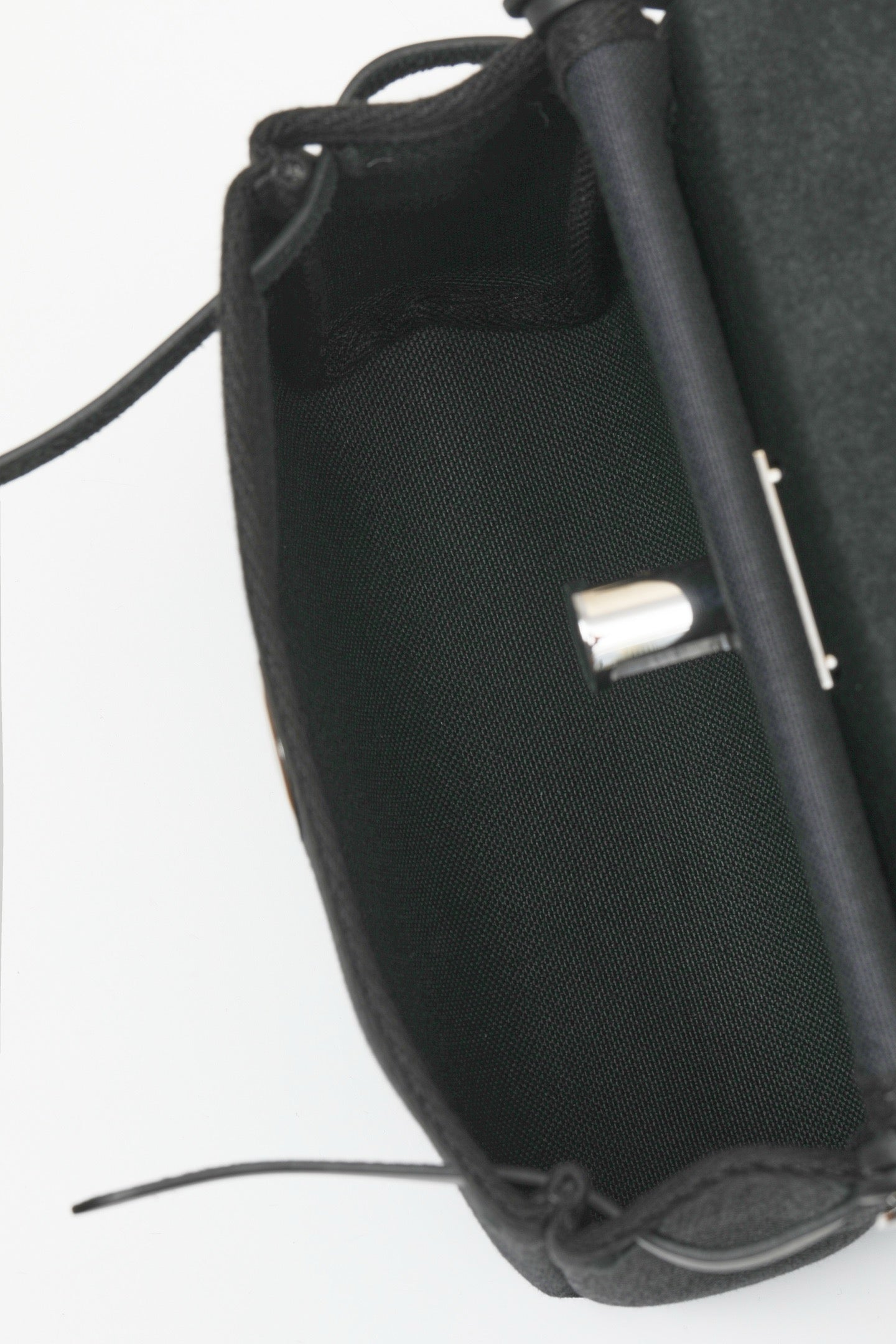 HB20 CK89 Black H Viking Canvas and Hunter Leather Shoulder Bag PHW #4632