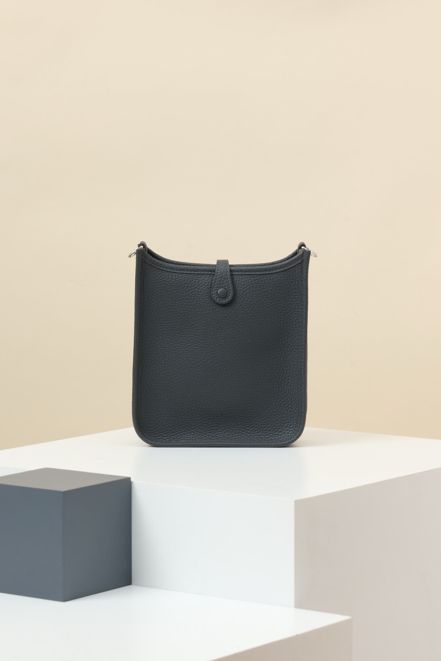 YF16 85 Slate Grey ,Clemence bull leather crossbody bag  , PHW #4410