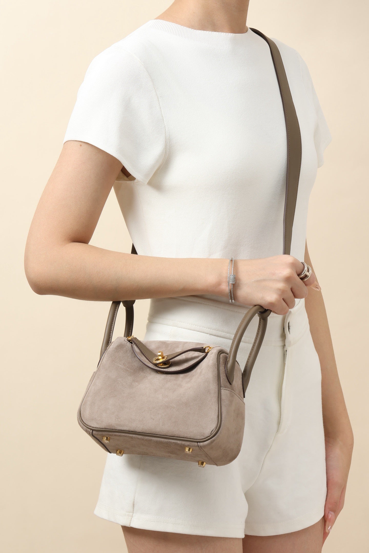 LD19 , Swift leather combined with suede CK18 Etoupe (Elephant Grey) GHW#4629