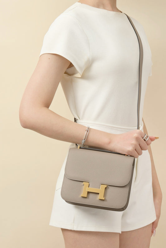 CJ19 19 cm , Asphalt Grey Epsom leather GHW #4329