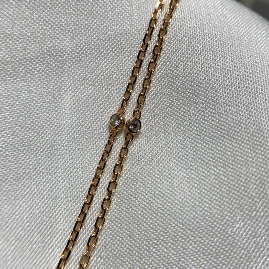 سلسال ميسيكا ذهب عيار 18 , الوزن 3.7 جرام الماس vvs1