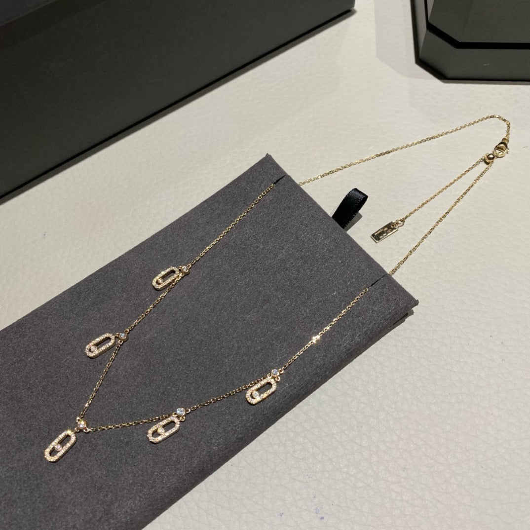 سلسال ميسيكا ذهب عيار 18 , الوزن 6.5 جرام الماس vvs1