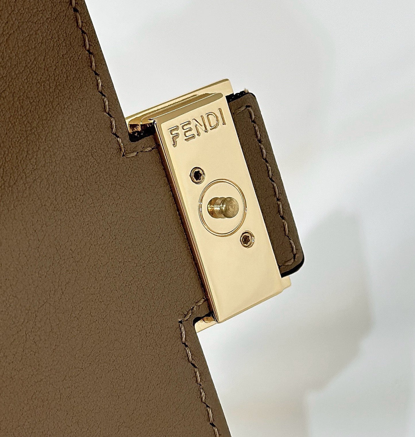 Mini Bag Wallet On Chain Baguette Brown fabric wallet #1581
